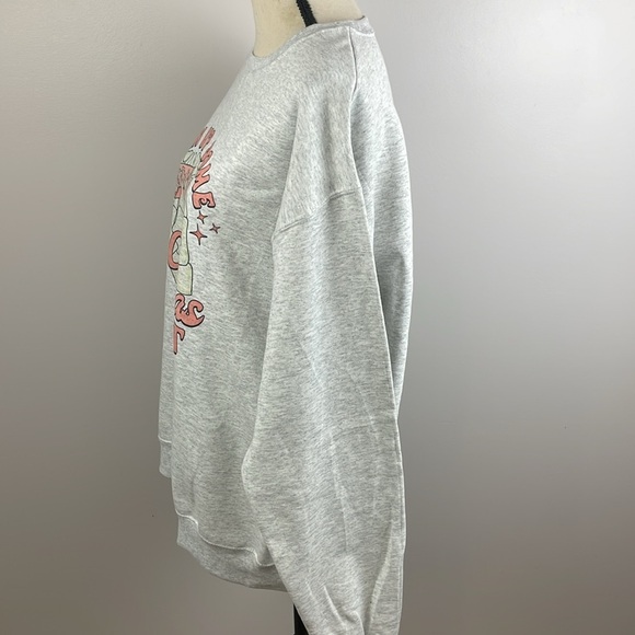 NWOT Jerzees Christmas Crew Neck Sweatshirt SZ Large Grey/Peach Women/Men - Picture 5 of 9